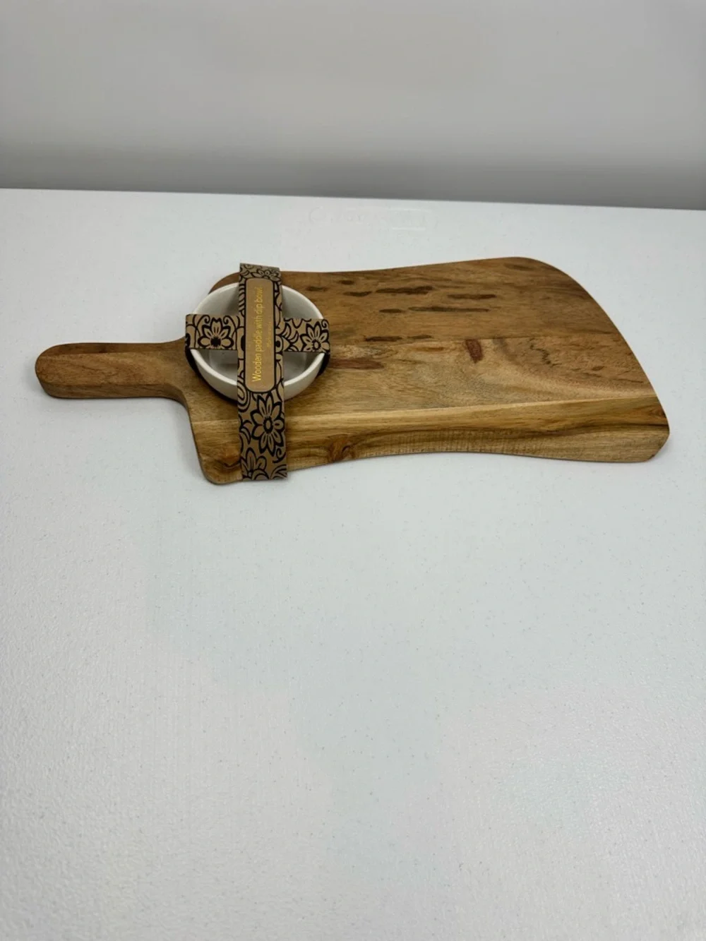 Wood Serving/Cutting Board With Ceramic Dip Bowl Simple Dining Made‎ In India